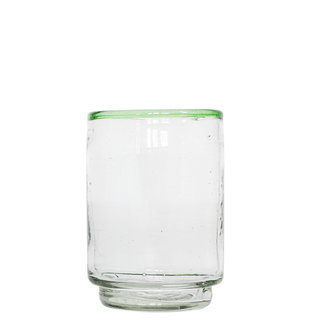 Med Green Rim Stacking Drinking Glass