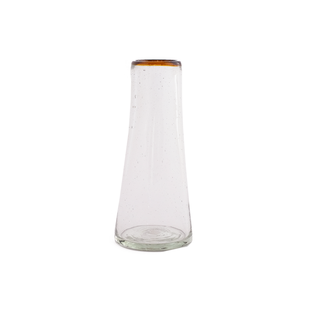 Small Amber Rim Conical Vase