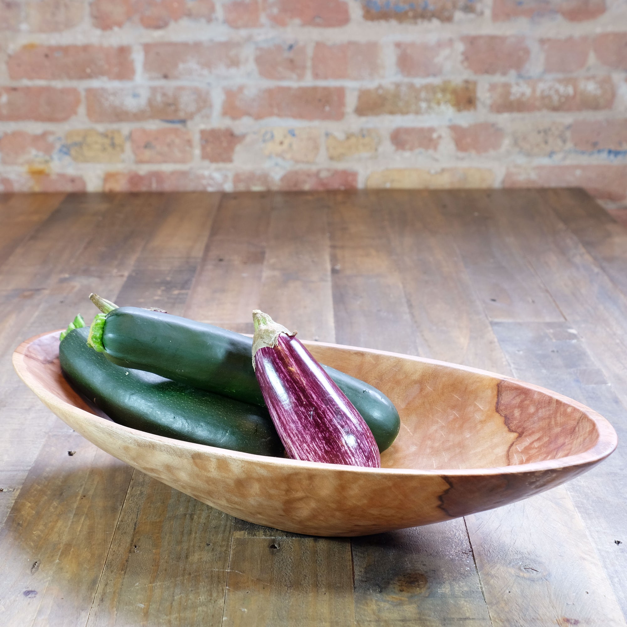 28" Large Oval Wood Bowl