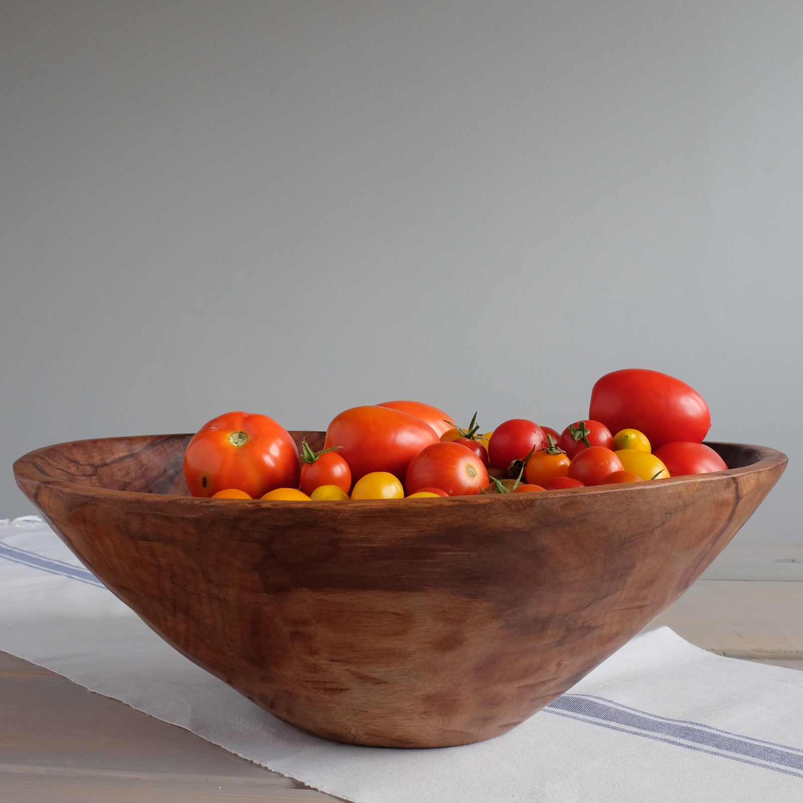 17" Large Round Wood Bowl