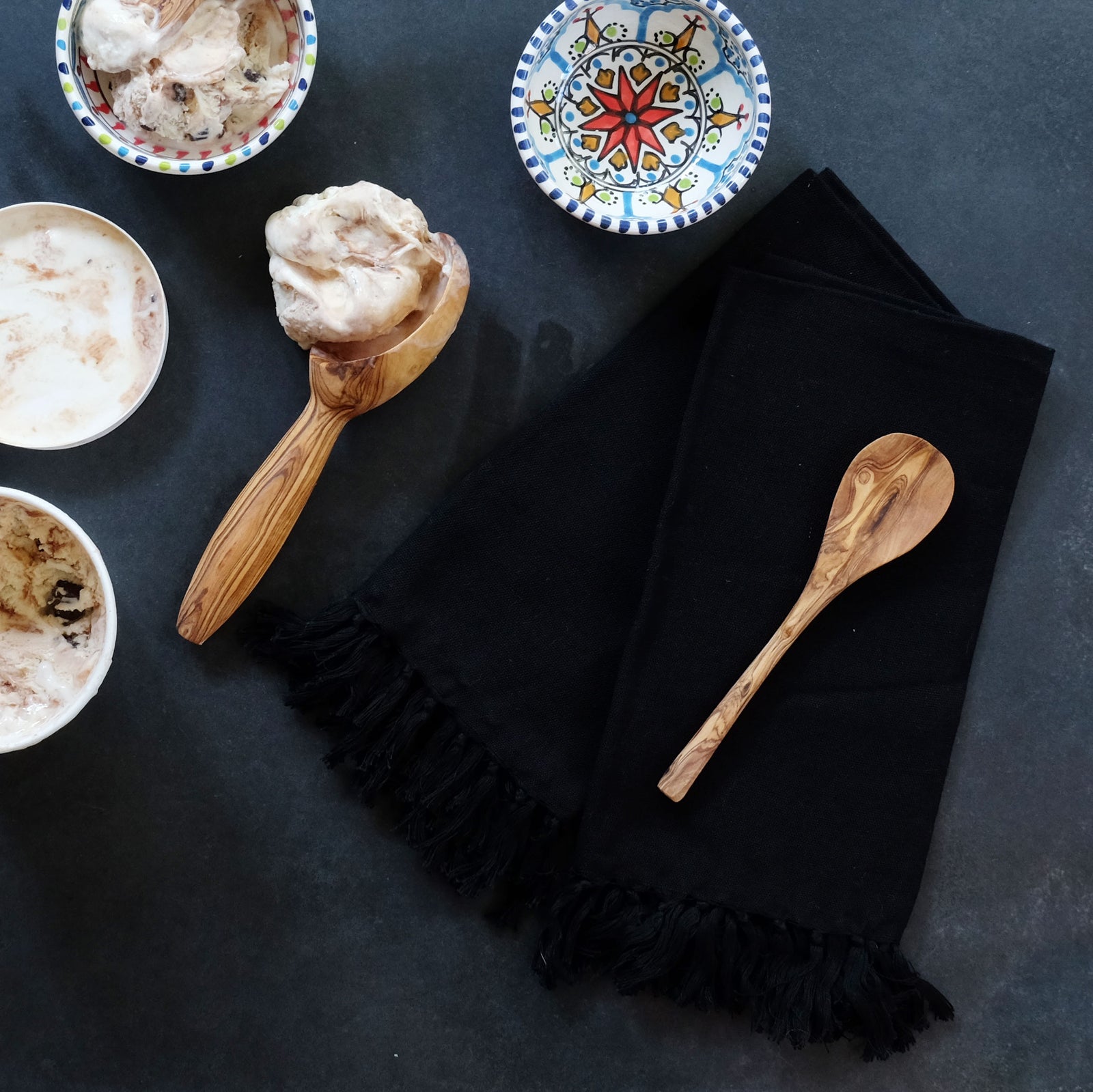 Solid Black Napkin with Fringe