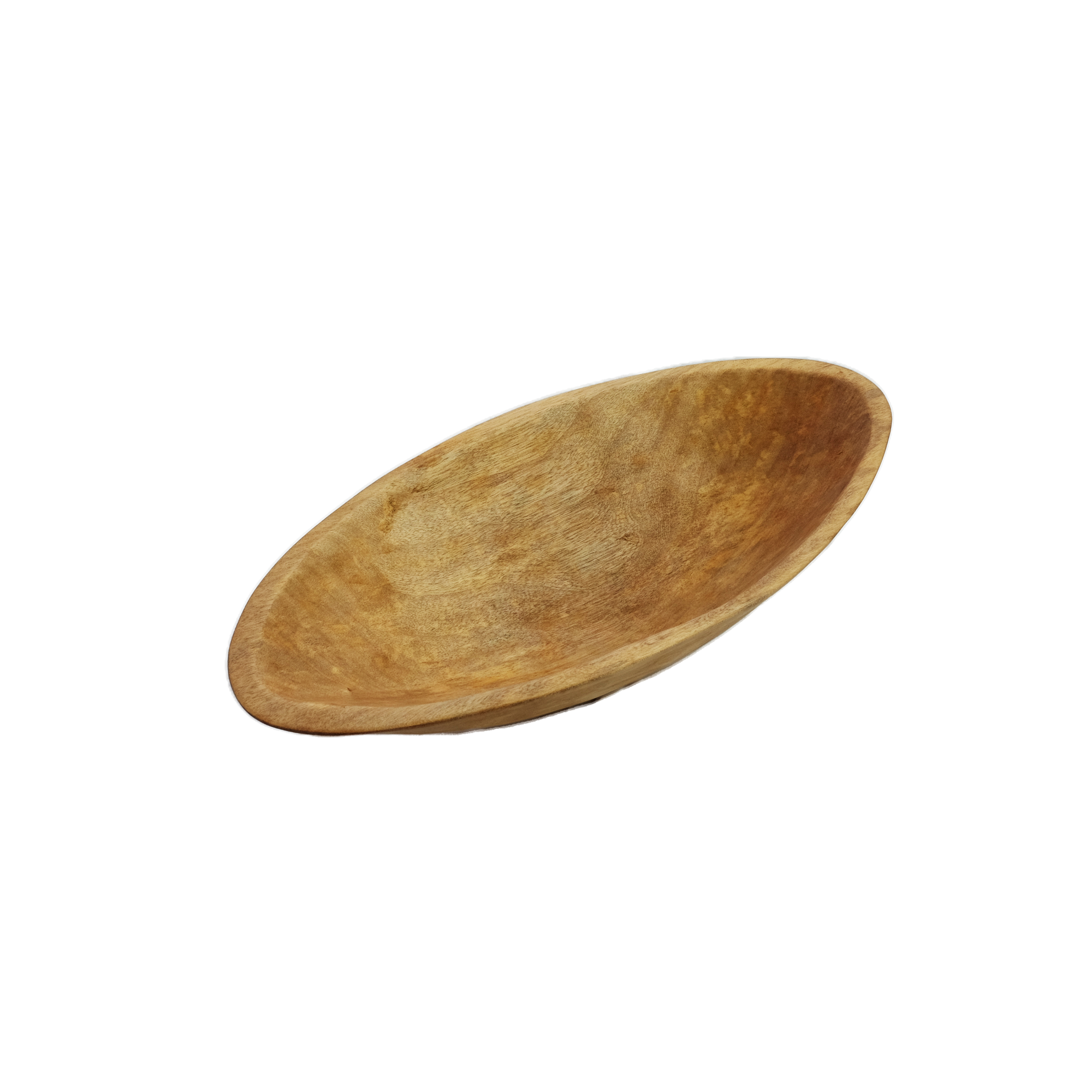 19" Small Oval Wood Bowl