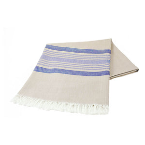 Wheat with Blue Stripes Tablecloth