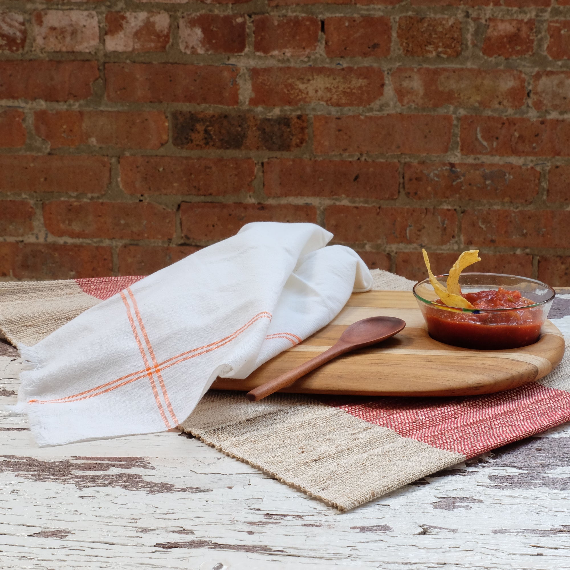 Oversize Orange Classic Stripe Napkin