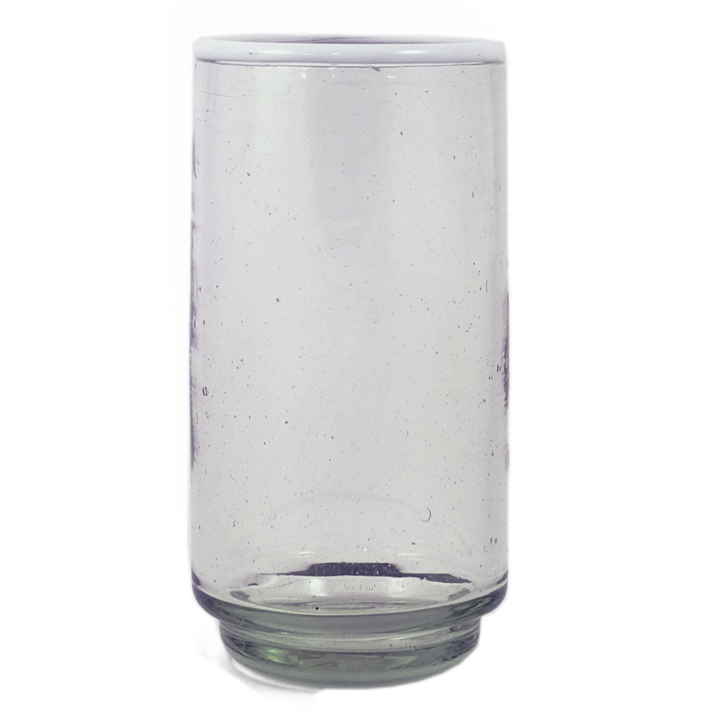 Large White Rim Stacking Glass