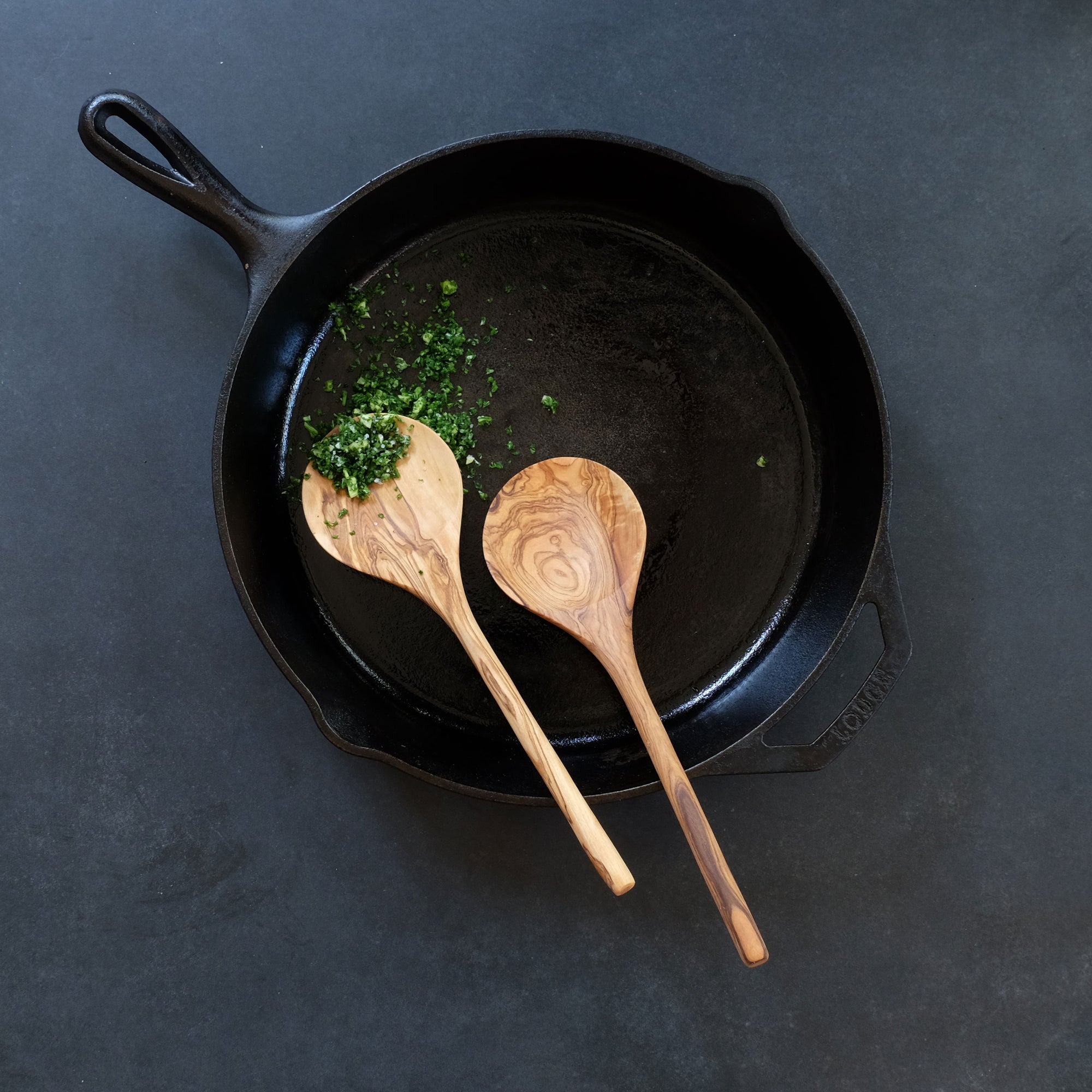 10" Olive Wood Shallow Spoon