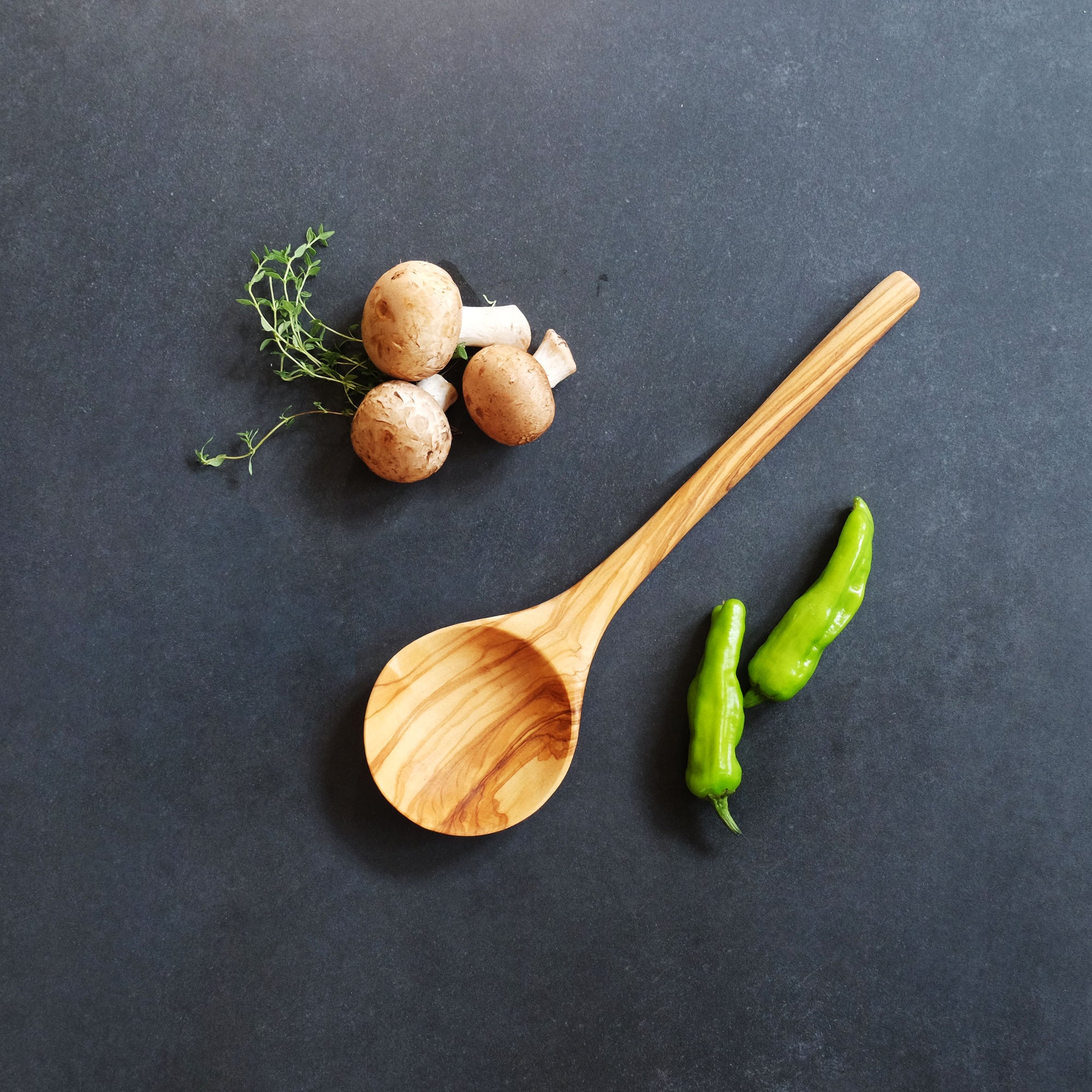 10" Olive Wood Deep Spoon