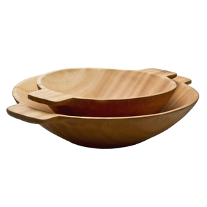 19" Large Wood Bowl with Handles