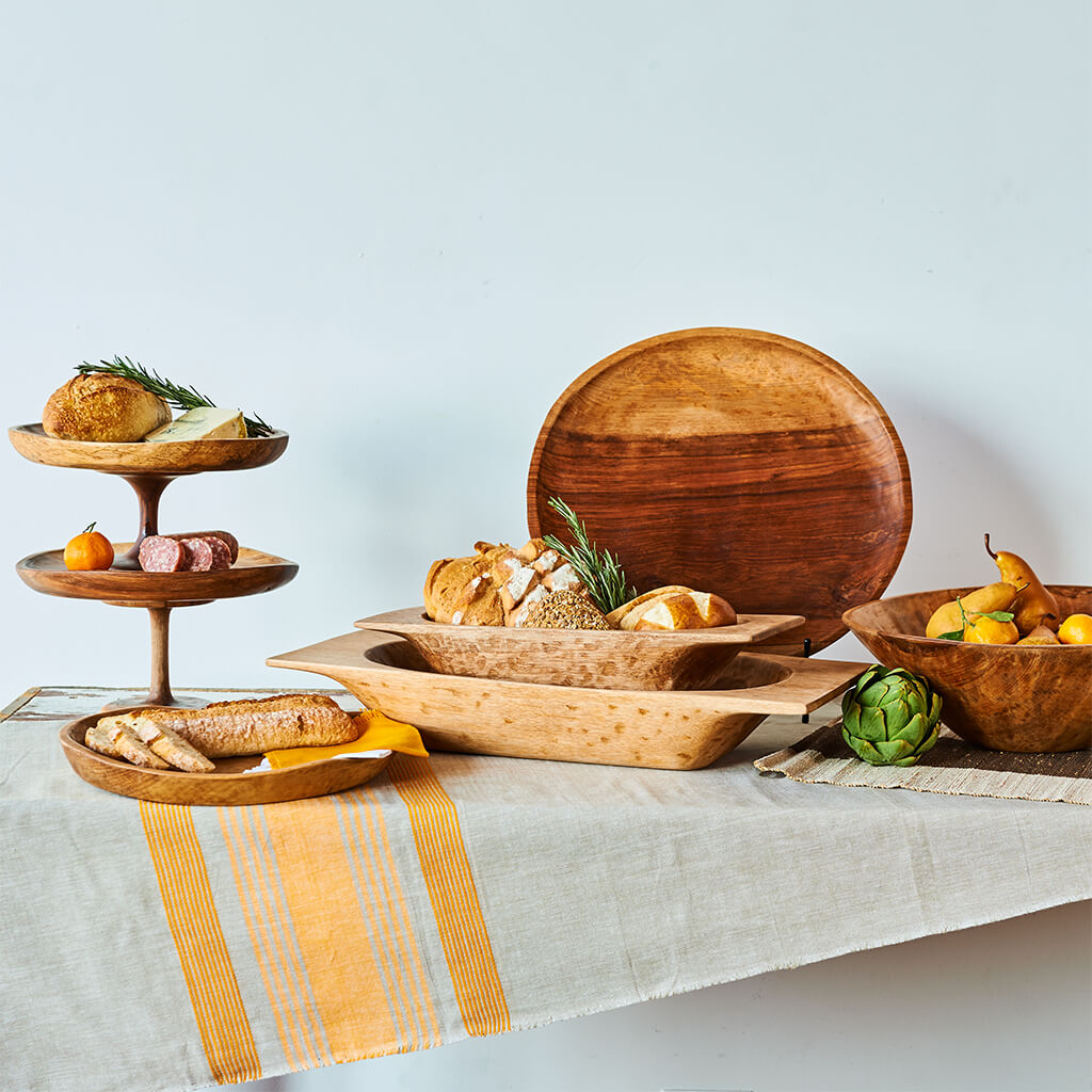 18" Large Round Ola Wood Platter