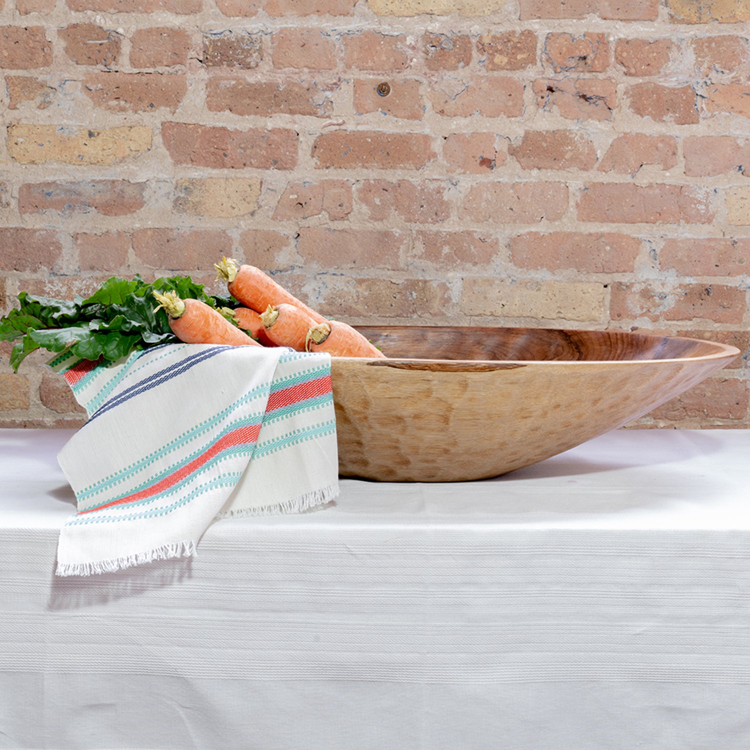 28" Large Oval Wood Bowl