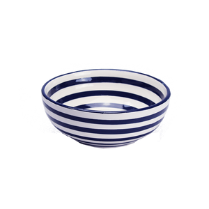 Cobalt Stripe Cereal Bowl