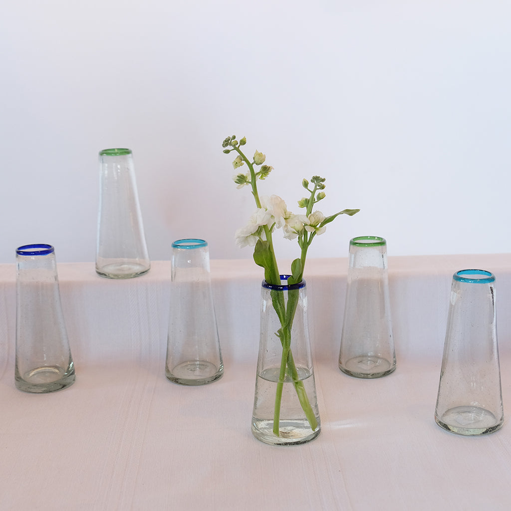 Small Green Rim Conical Vase