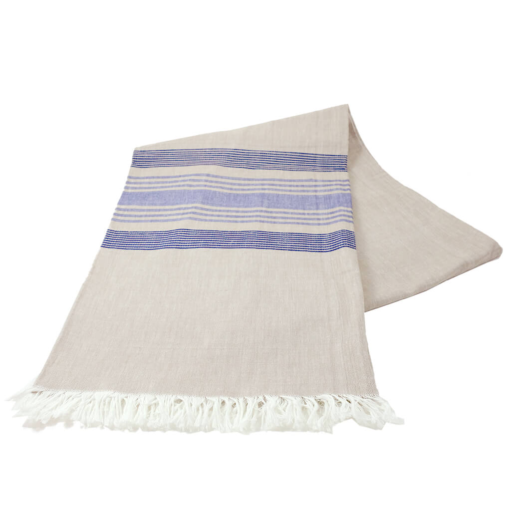 Wheat with Blue Stripes Tablecloth