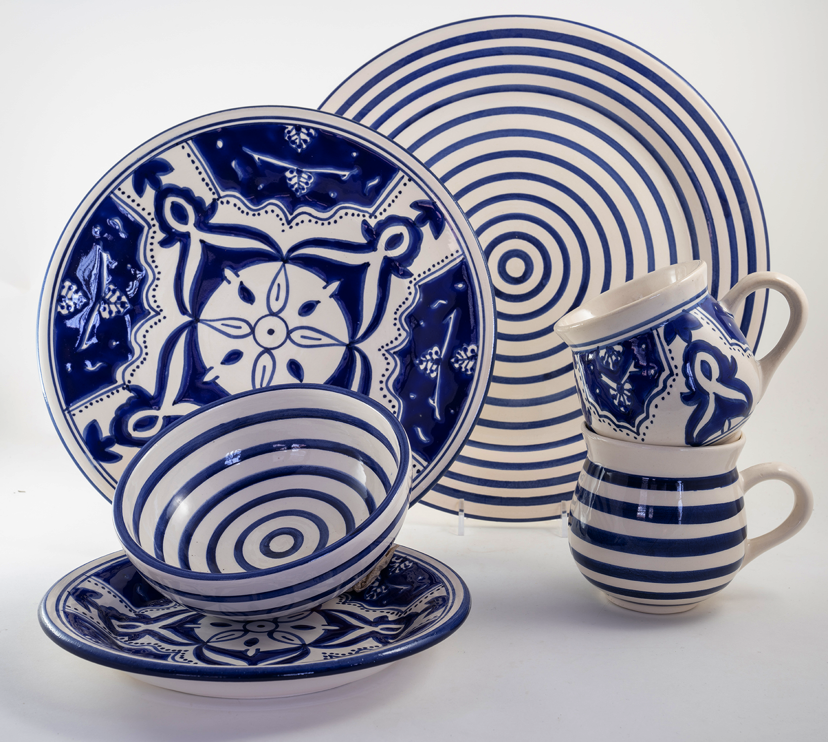 Cobalt Stripe Cereal Bowl