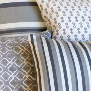 Grey Narrow Stripe Pillow Cover