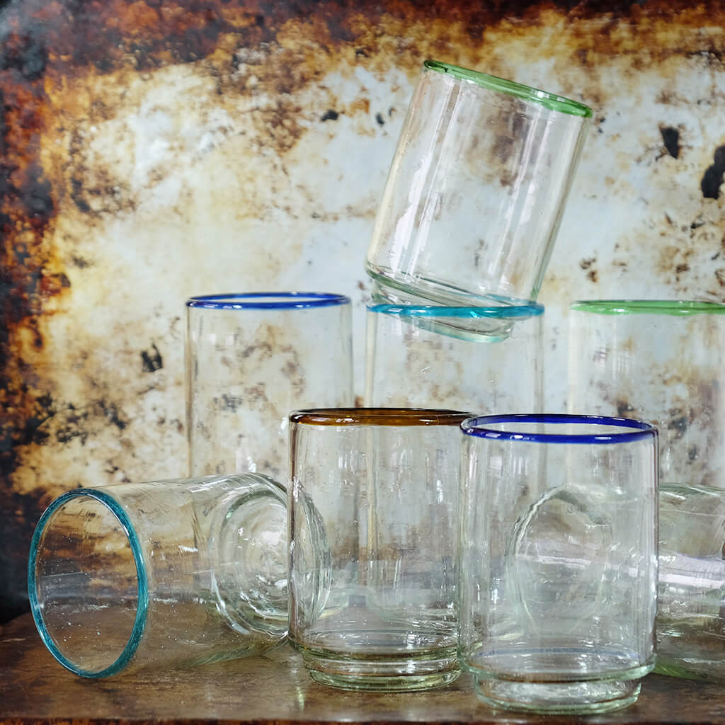 Med Aqua Rim Stacking Glass