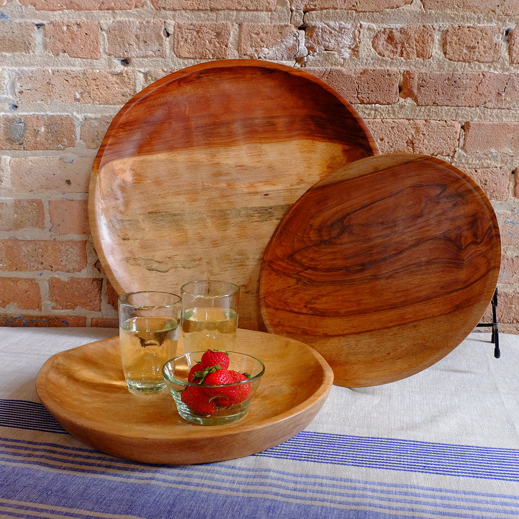 18" Large Round Ola Wood Platter